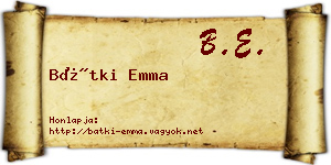 Bátki Emma névjegykártya